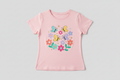 Light pink bamboo graphic t-shirt for little girls with fun whimsical design